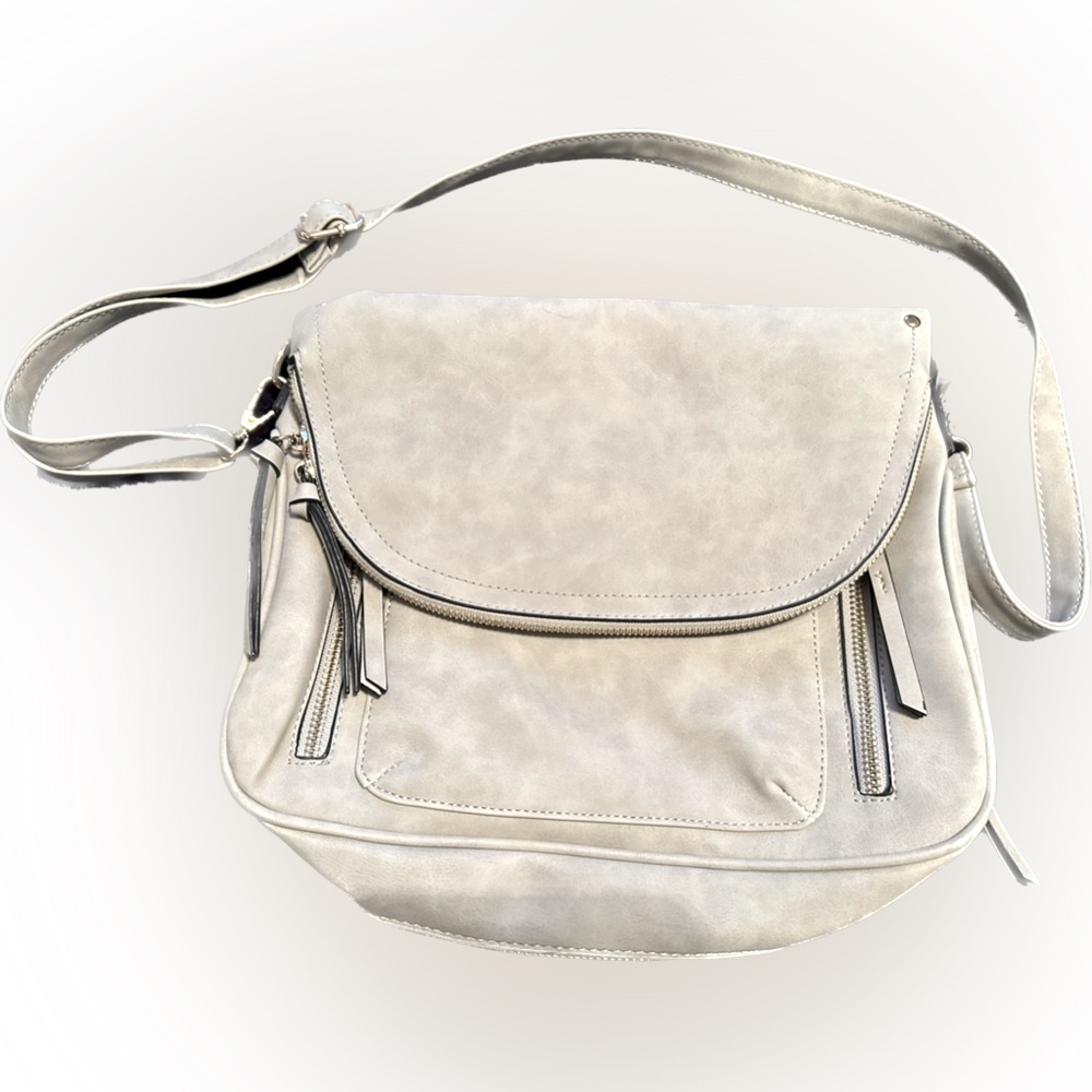 DSW Gray Faux Suede Purse